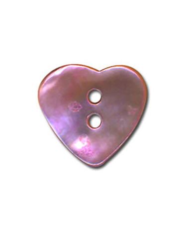 Bottone in madreperla a forma di cuore viola