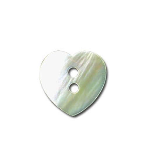 Heart-shaped mother-of-pearl button
