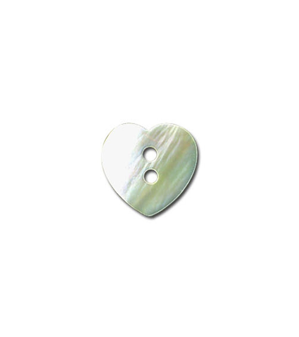 Heart-shaped mother-of-pearl button