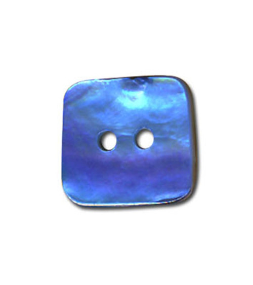 Turquoise-colored square mother-of-pearl button