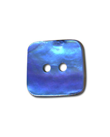 Turquoise-colored square mother-of-pearl button