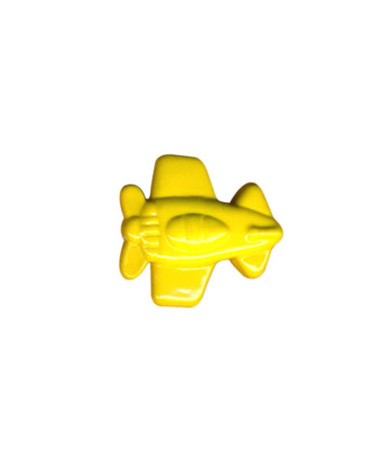 Pulsante giallo a forma di aeroplano