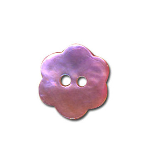 Bouton Fleur en Nacre couleur Mauve