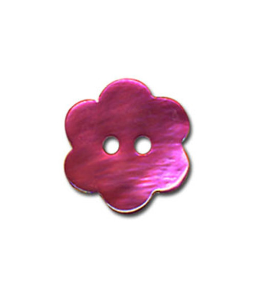 Bouton Fleur en Nacre couleur Fuchsia