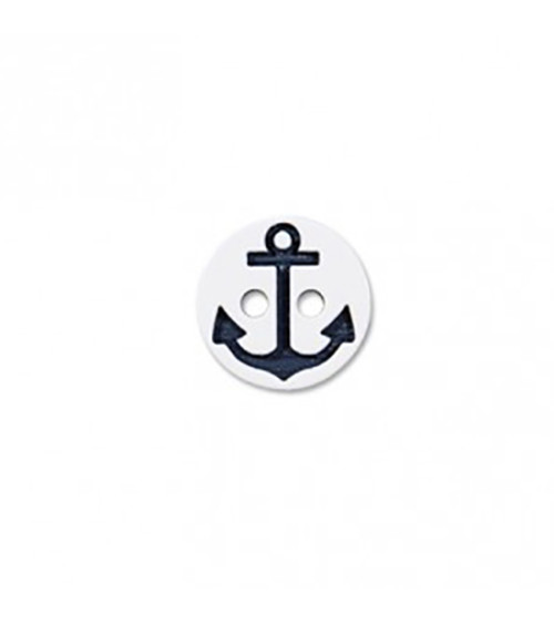 2-hole button navy anchor white/black 13cm
