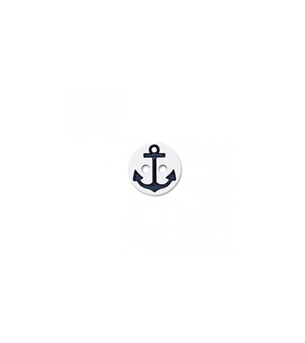 2-hole button navy anchor white/black 13cm
