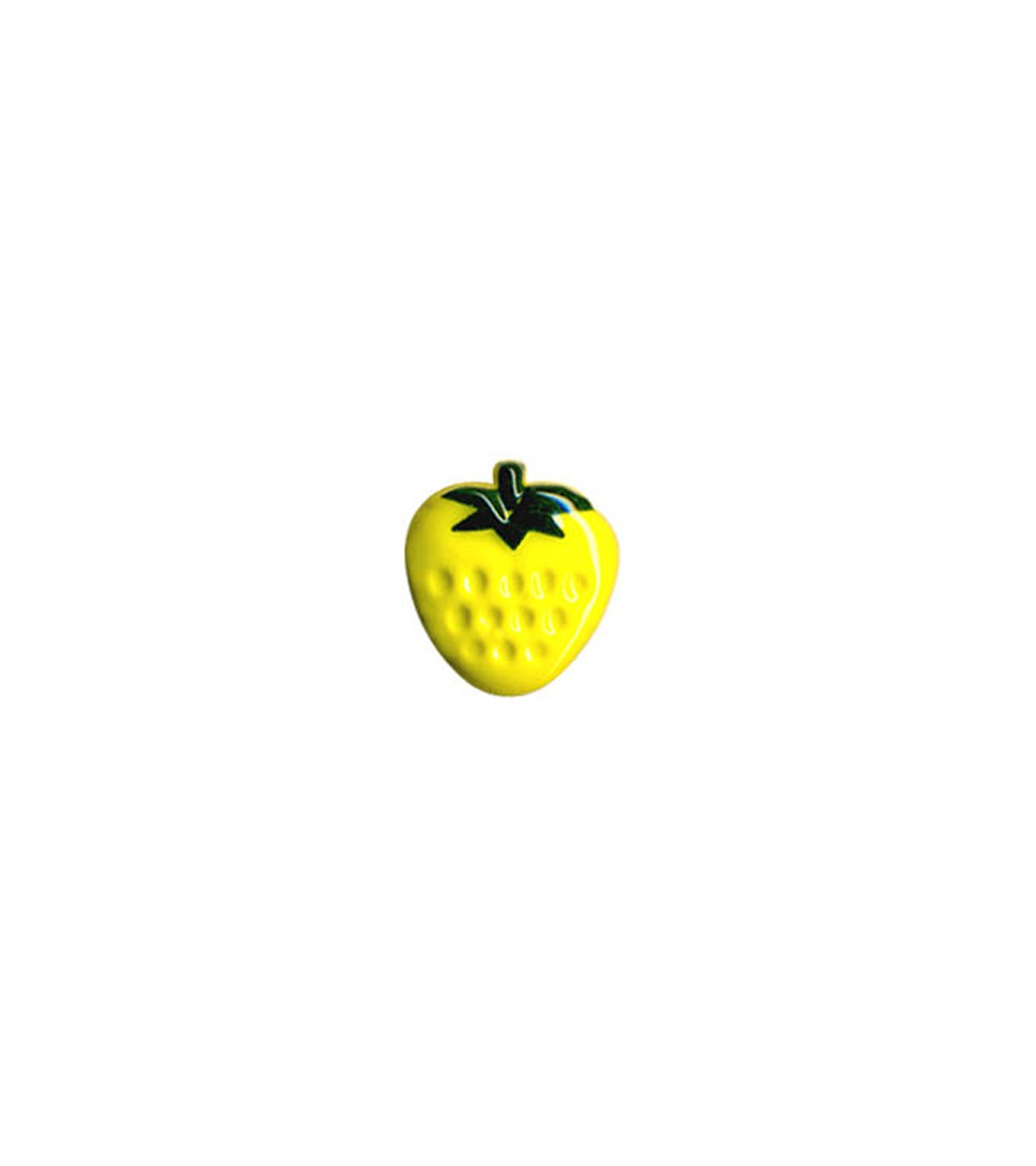 Yellow strawberry shaped button