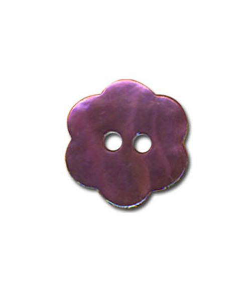 Bouton Fleur en Nacre couleur Prune