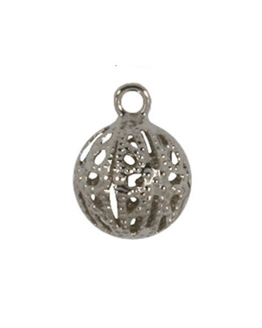 Bouton Métal style boule dentelle argenté