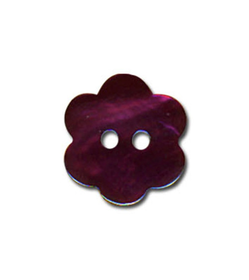 Bouton Fleur en Nacre couleur Bordeaux