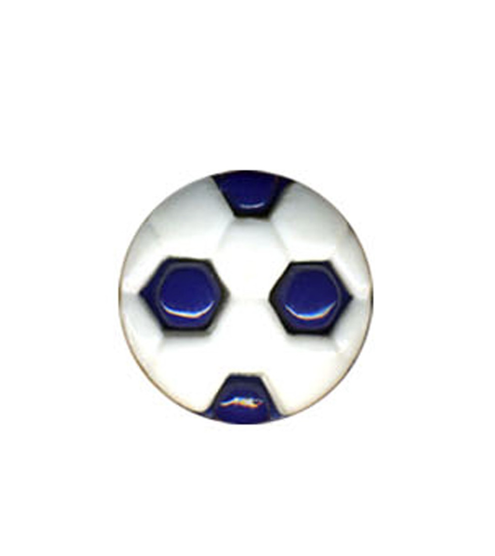 Navy colored soccer ball shaped button