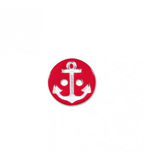 2-hole button navy anchor red/white 13cm