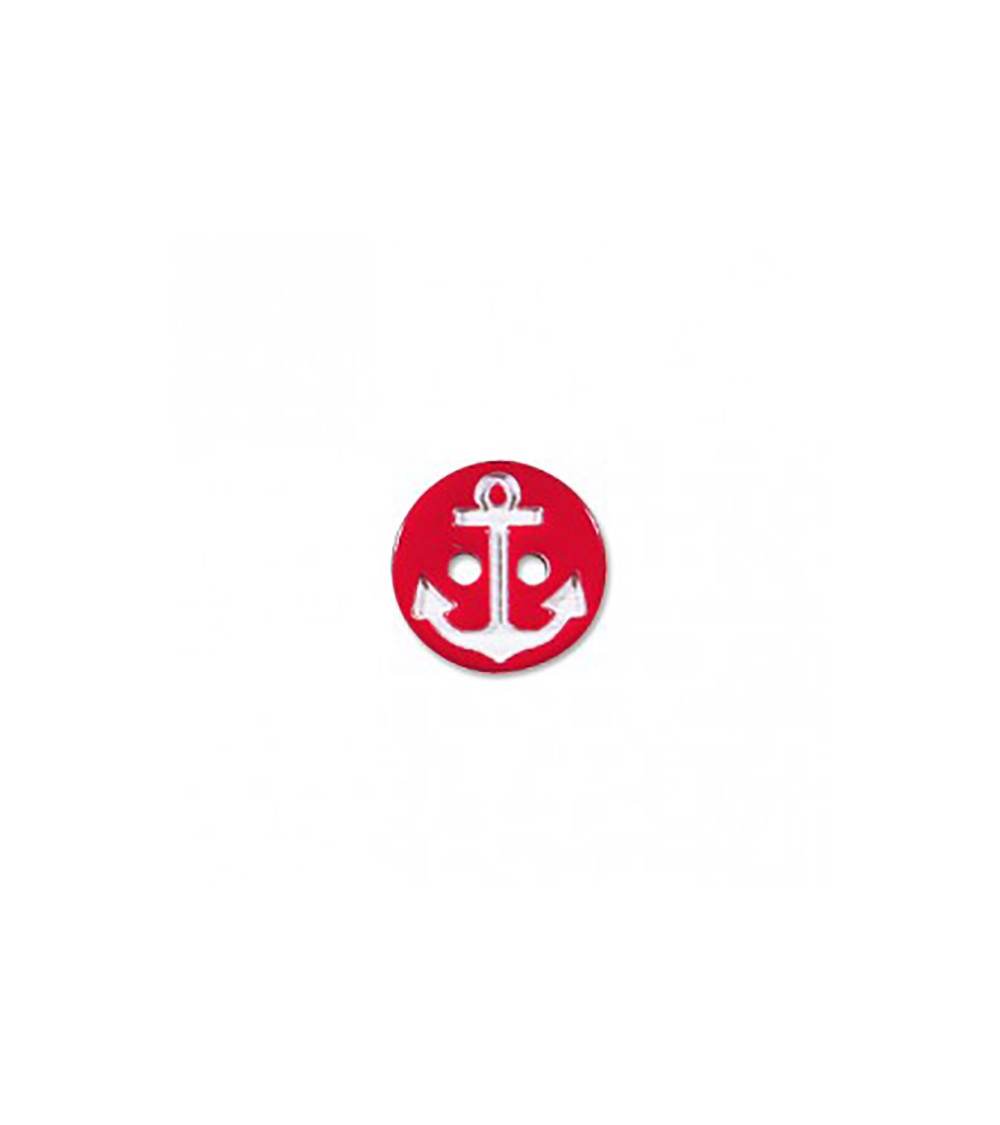2-hole button navy anchor red/white 13cm