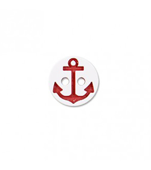 2-hole button navy anchor white/red 13cm