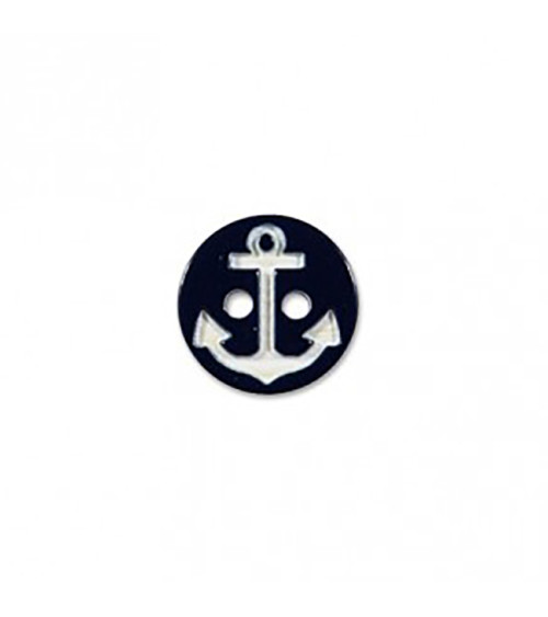 2-hole button navy anchor black/white 13cm