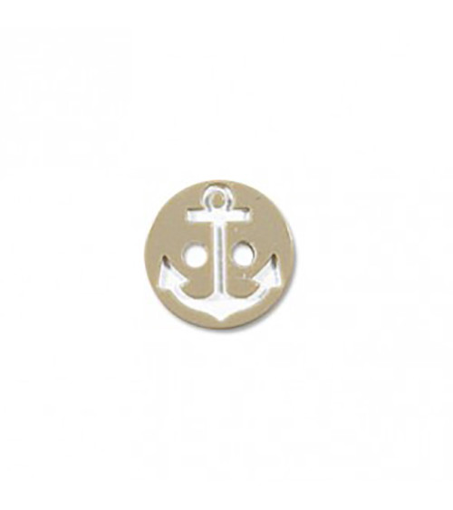 2-hole button navy anchor beige/white 13cm