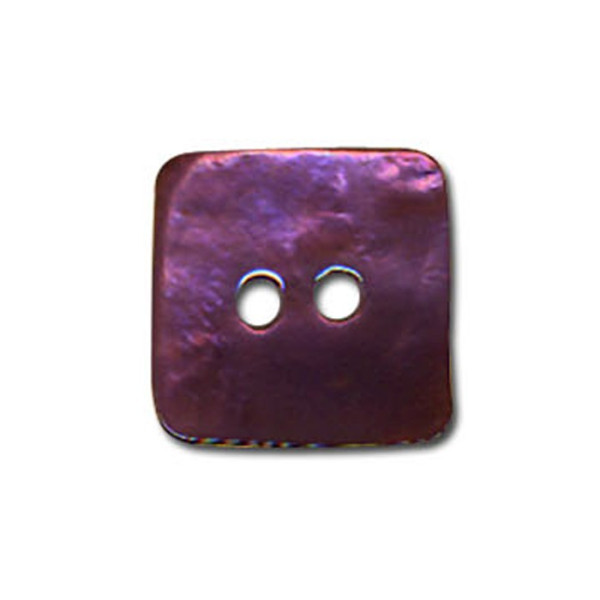 Bouton carré en Nacre couleur Prune