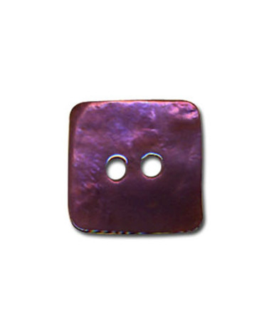 Square button in Plum-colored mother-of-pearl