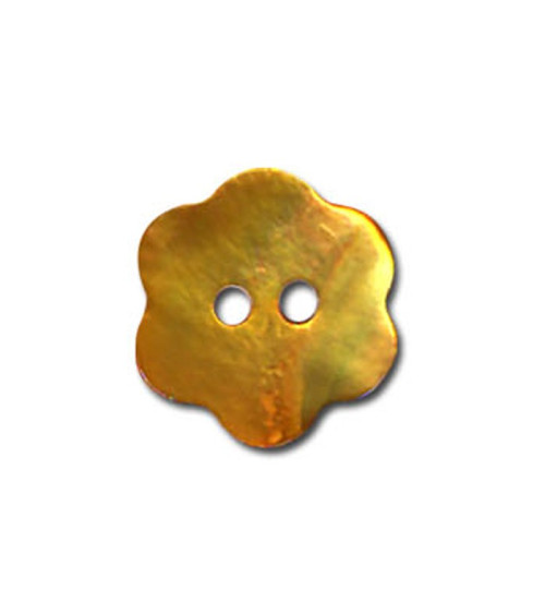 Bouton Fleur en Nacre couleur Jaune