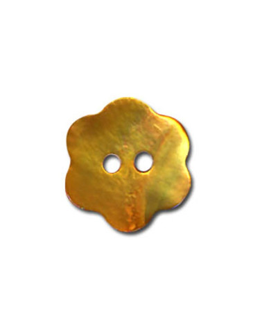 Bouton Fleur en Nacre couleur Jaune