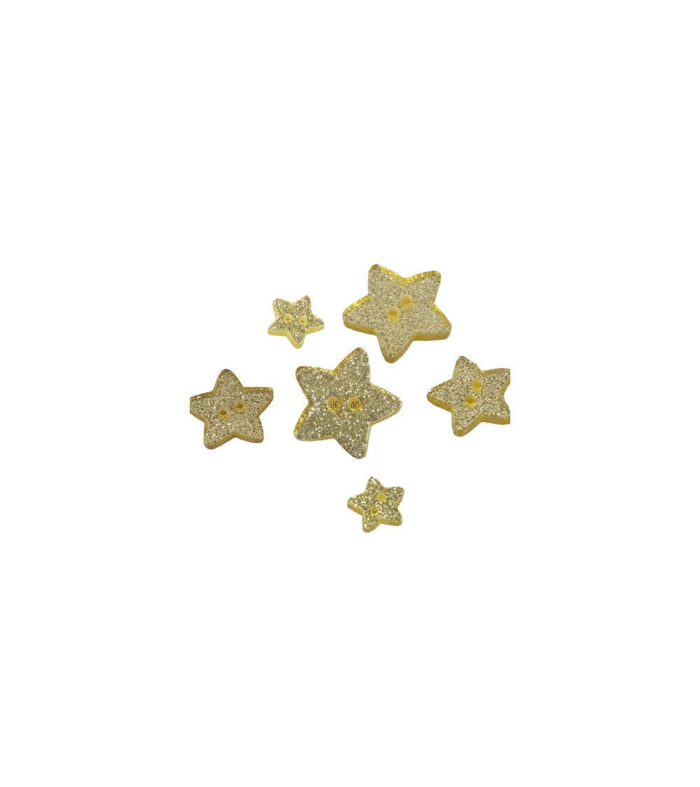 Bouton étoile paillettée or  11cm