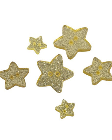 Goldglitzernder Sternknopf, 11 cm