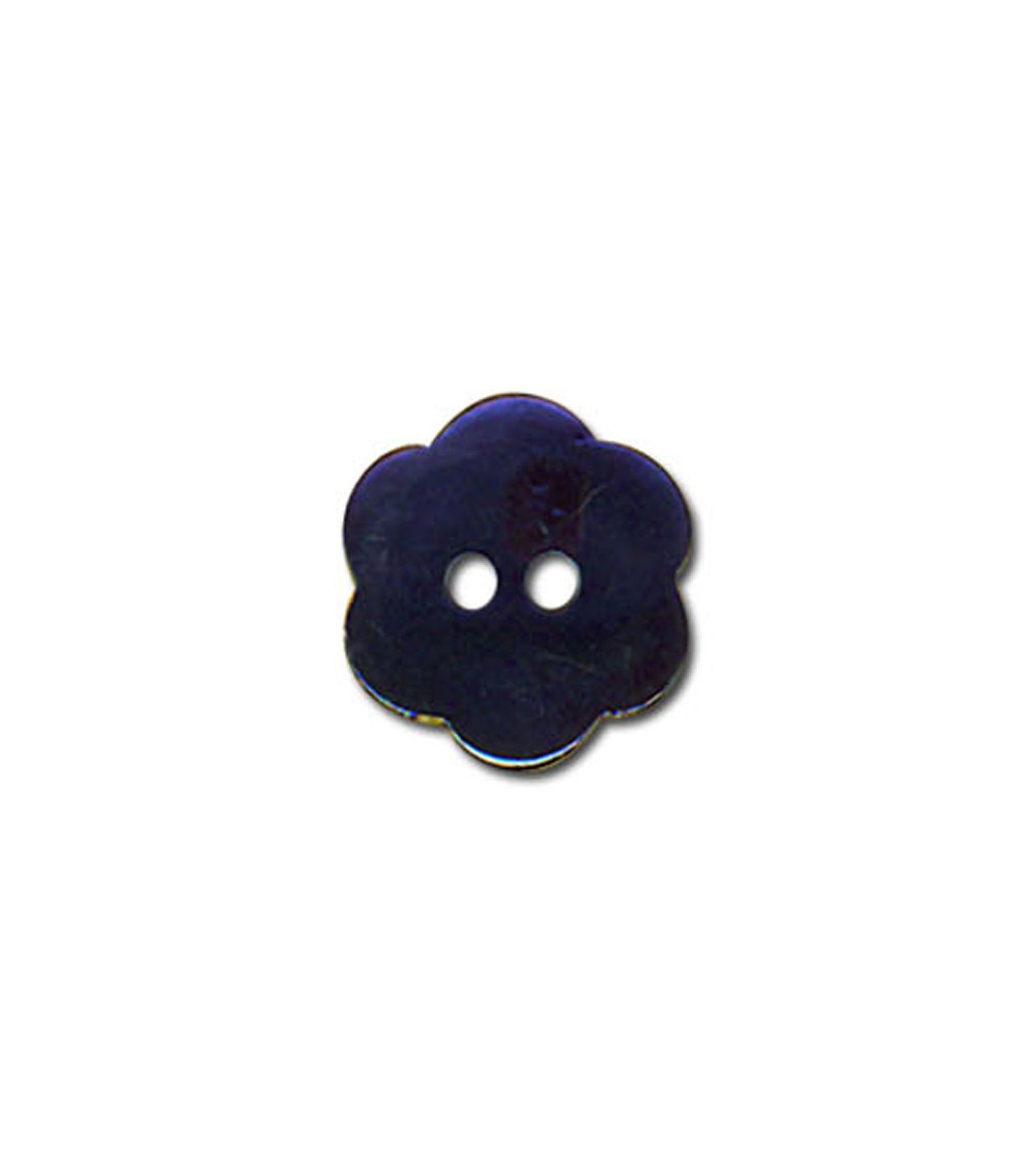 Bouton Fleur en Nacre couleur Marine