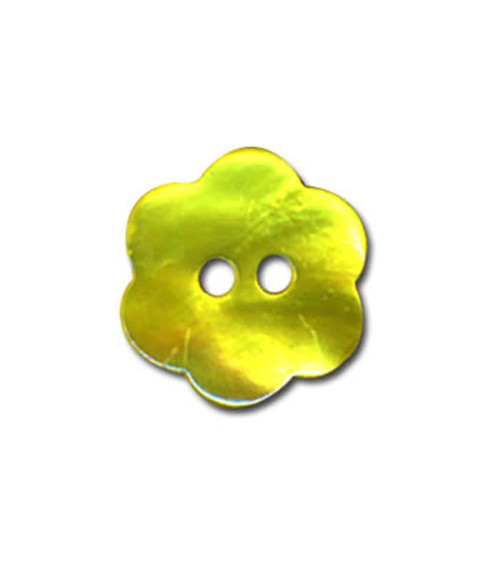 Anise Green Mother-of-Pearl Flower Button