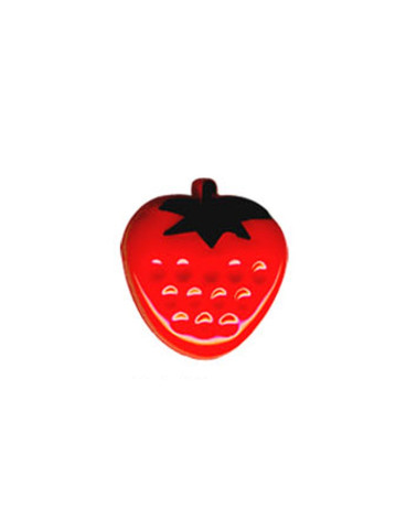 Strawberry shaped button in red color