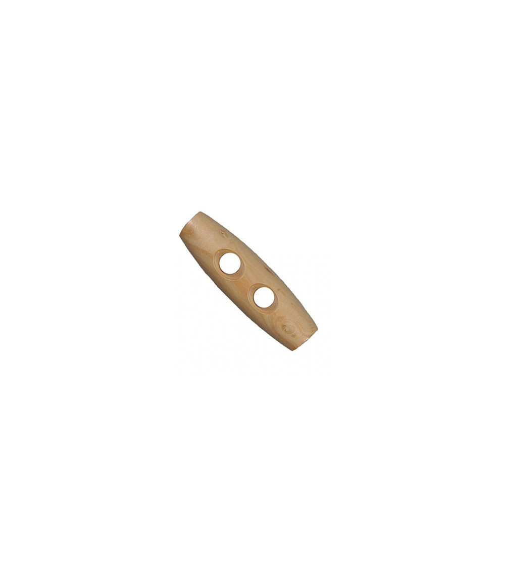 Wooden log button 2 holes natural 4cm