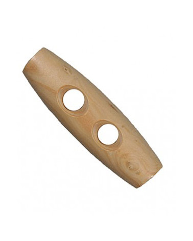 Wooden log button 2 holes natural 4cm