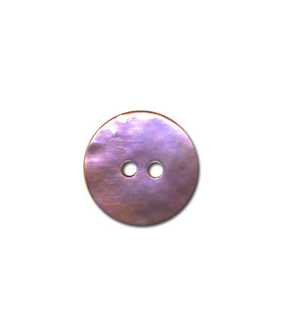 Bouton plat en nacre couleur Mauve