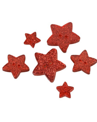 Roter glitzernder Sternknopf 11cm