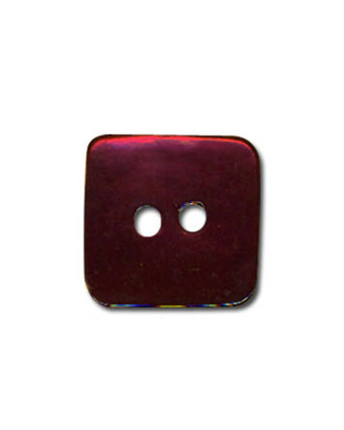 Square button in Bordeaux colored mother-of-pearl