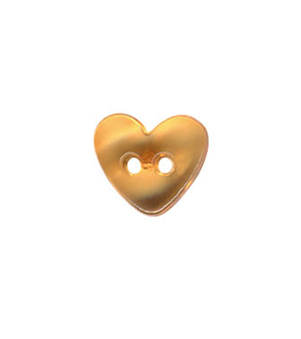 Bottone cuore traslucido arancione