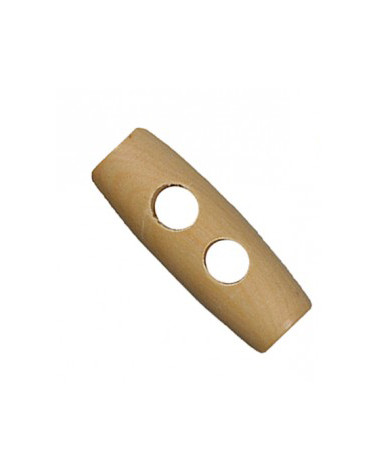 Wooden log button 2 holes natural 3cm