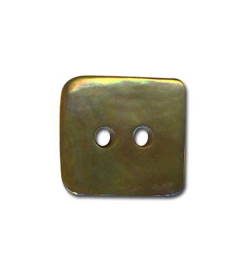Khaki-colored square mother-of-pearl button