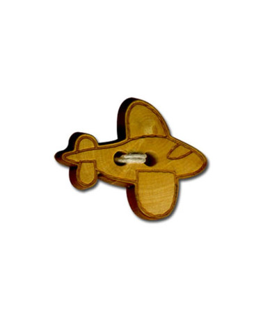 Airplane shaped button in natural material