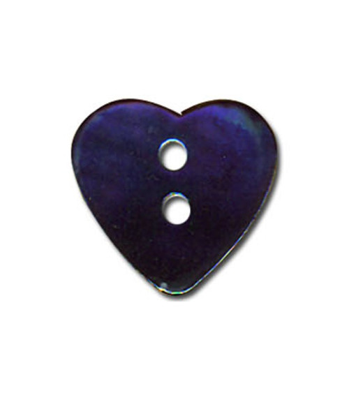 Bouton Nacre en forme de Coeur couleur Marine