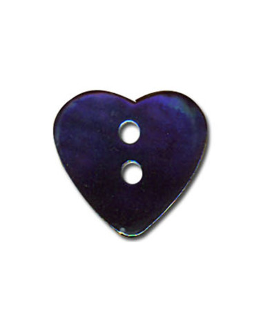 Heart-shaped mother-of-pearl button in navy color