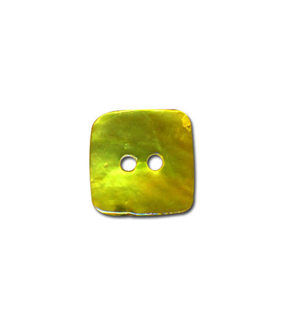 Quadratischer Knopf aus anisgrünem Perlmutt