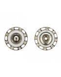 Lot de 6 boutonss pressions strass 24mm couleur argent