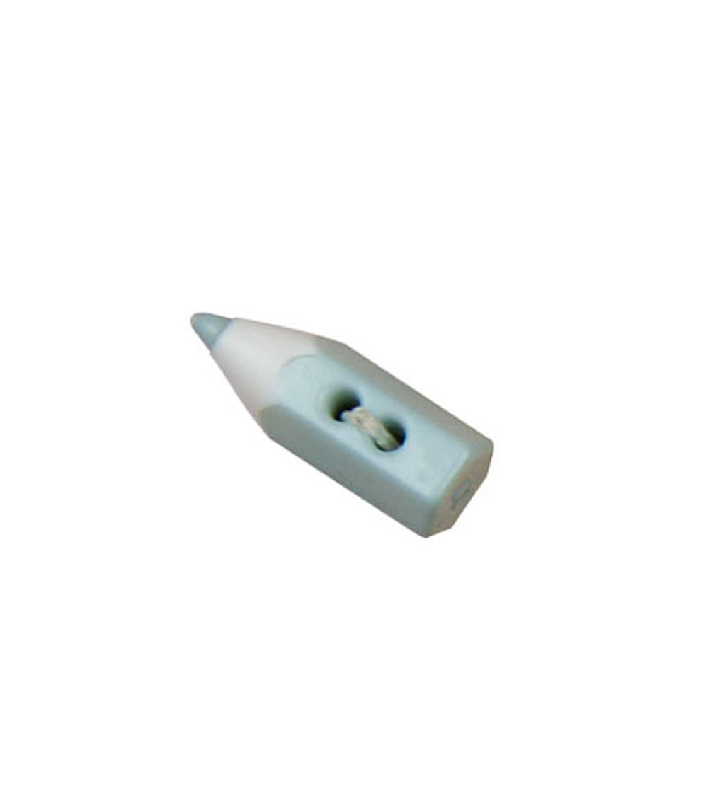 Knopf in Form eines Bleistifts in der Farbe Babyblau