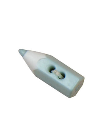 Knopf in Form eines Bleistifts in der Farbe Babyblau