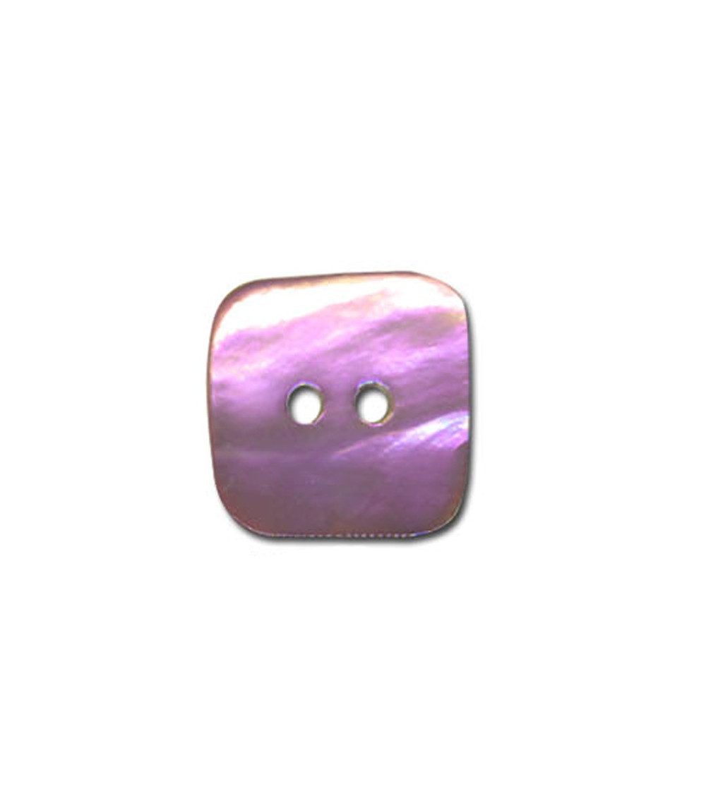 Square button in purple mother-of-pearl