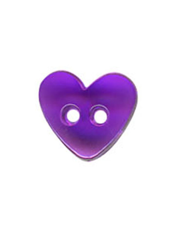 Bottone cuore traslucido viola