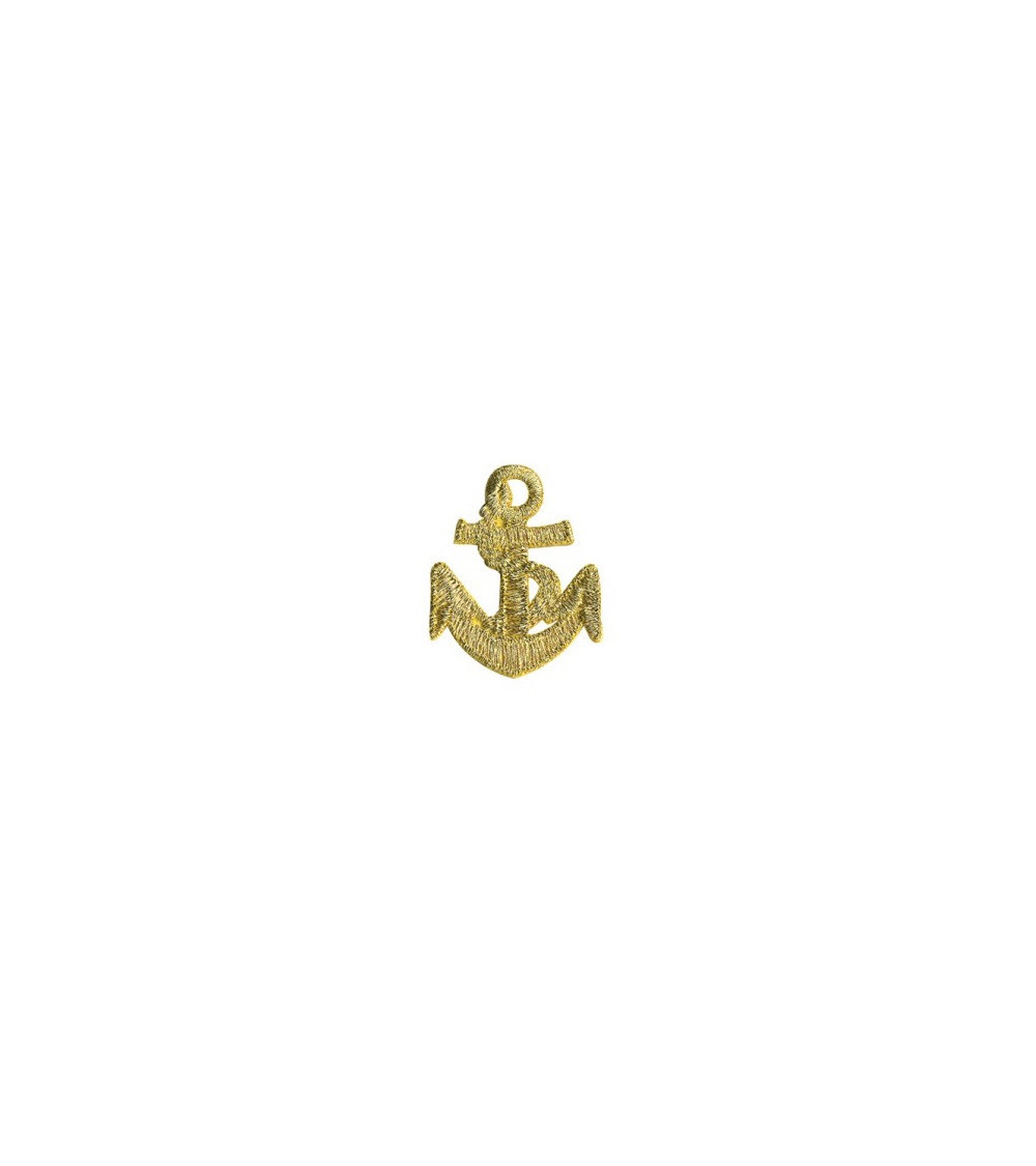 Ecusson thermocollant ancre marine couleur or Ecusson thermocollant ancre marine couleur or