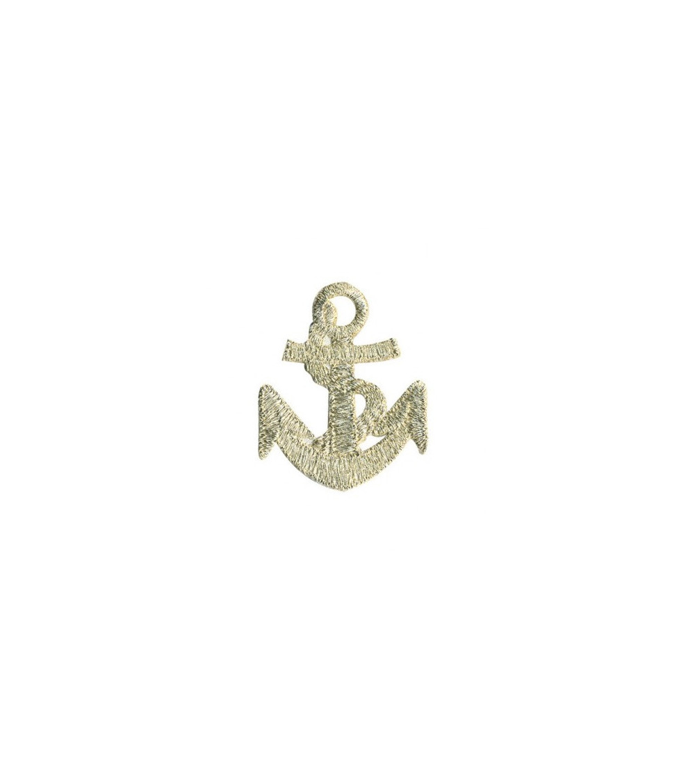 Lot de 3 écussons thermocollants ancre marine couleur argent Lot de 3 écussons thermocollants ancre marine couleur argent