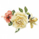 Ecusson thermocollant bouquet de roses avec hibiscus et lys 5,5 cm x 7 cm