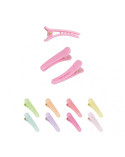 Lot 10 de pinces crocodiles plastique 35mm multicolore pastel